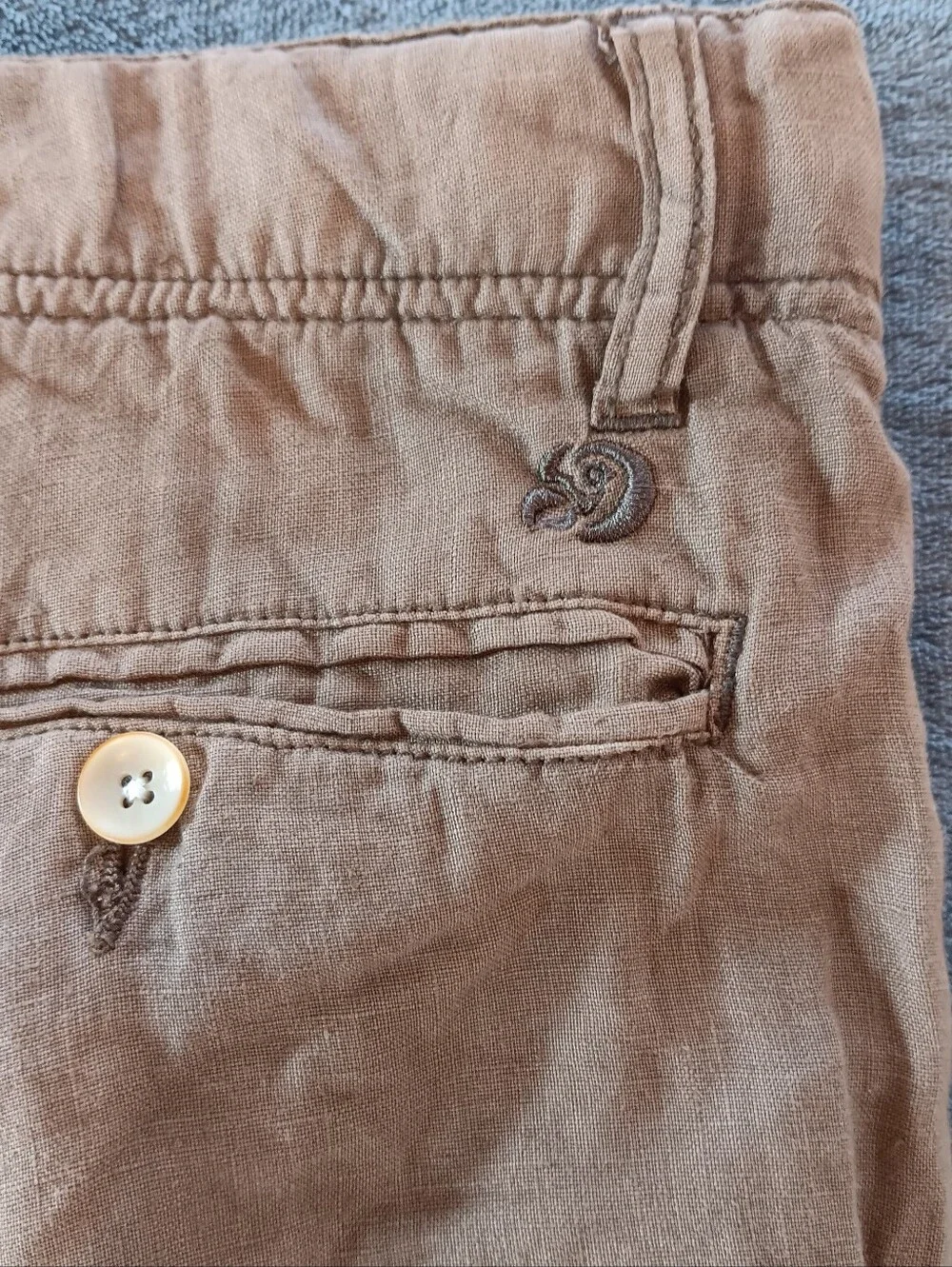 100% Linen Mens Tan Casual Pants With Pockets Margaritaville Medium, Boho